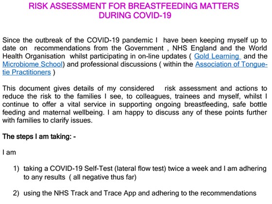 COVID-19 risk assessment